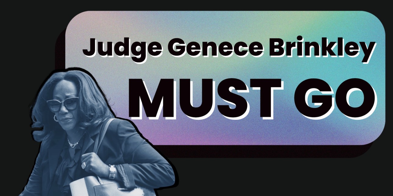 an image shows Judge Genece Brinkley and reads Judge Genece Brinkley Must Go 
