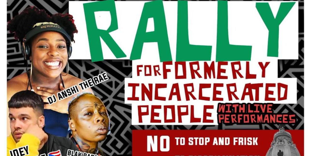 a flyer says Rally for Formerly Incarcerated People May 12 4 - 6 PM and lists a number of demands