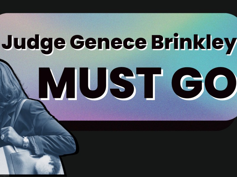 an image shows Judge Genece Brinkley and reads Judge Genece Brinkley Must Go 